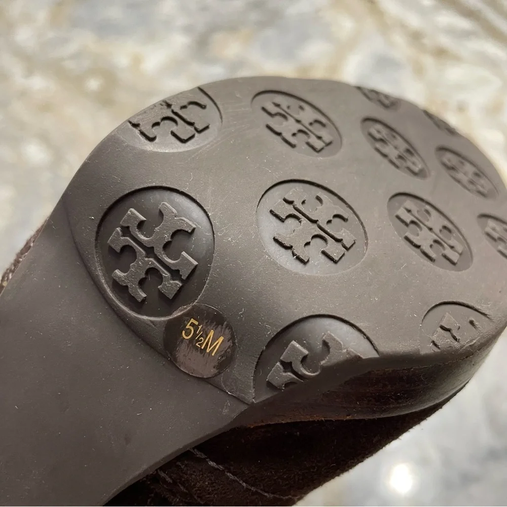 Tory Burch Brown Suede Melrose Platform Ankle Brown Boots Women's 5.5 M
